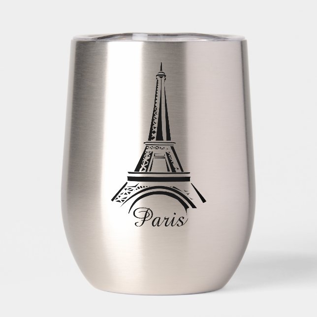 Paris Eiffel Tower Design Thermal Wine Tumbler (Back)