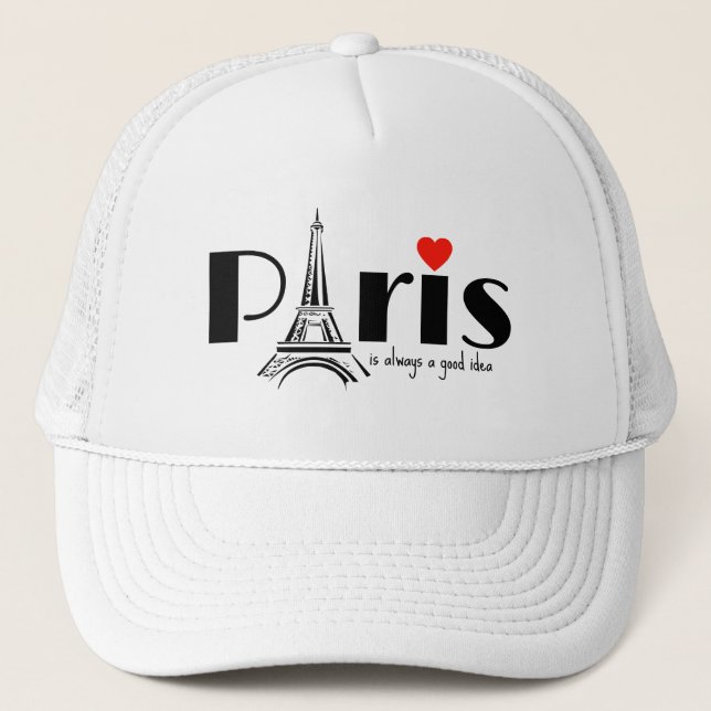 Paris Eiffel Tower Design  Trucker Hat (Front)