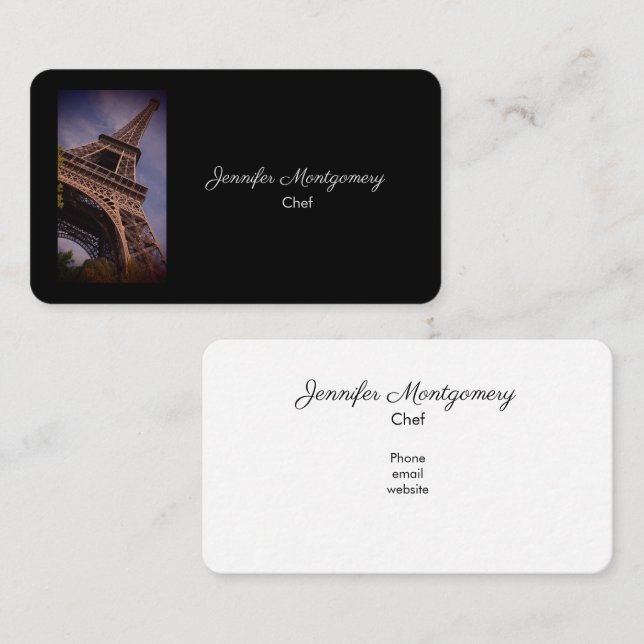 Paris Eiffel Tower Famous Landmark Photo Business Card (Front/Back)