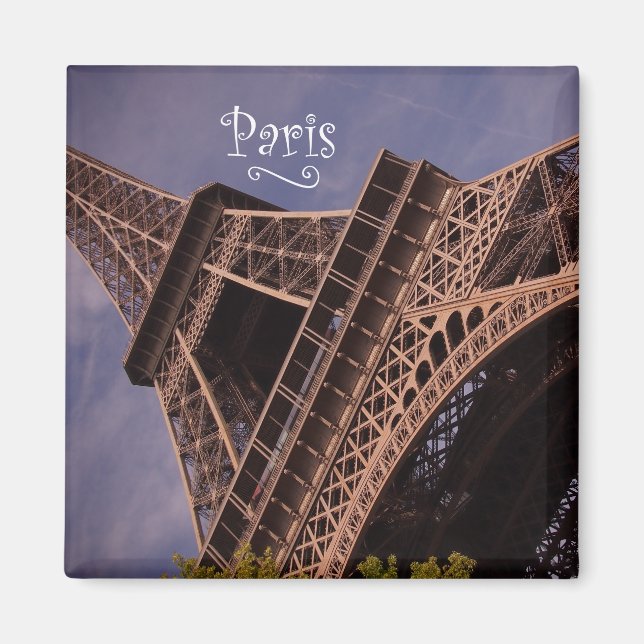 Paris Eiffel Tower Famous Landmark Photo Magnet (Front)