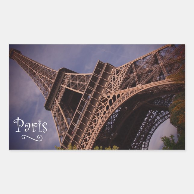 Paris Eiffel Tower Famous Landmark Photo Rectangular Sticker (Front)