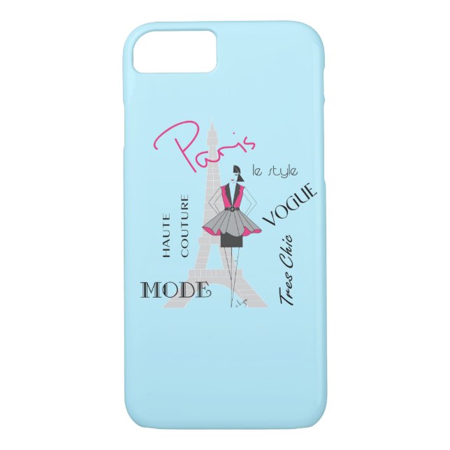 Paris Eiffel Tower Fashion Modern Case-Mate iPhone Case (Back)
