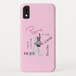 Paris Eiffel Tower Fashion Pink iPhone XR Case