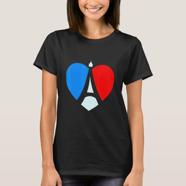 Paris Eiffel Tower France French Love Notre Dame E T-Shirt (Front)