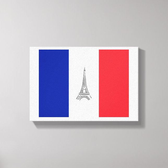 Paris Eiffel Tower French Flag Canvas Print (Front)