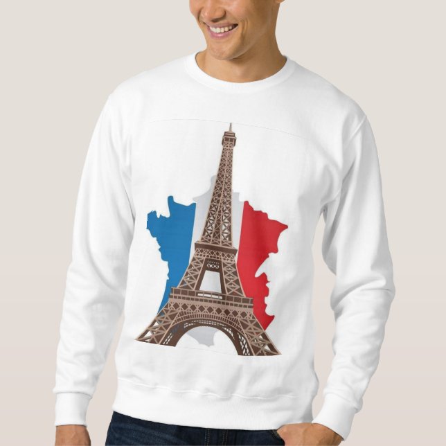 Paris Eiffel Tower French Flag Sweatshirt (Front)