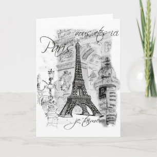 Paris Eiffel Tower French Scene Collage Card