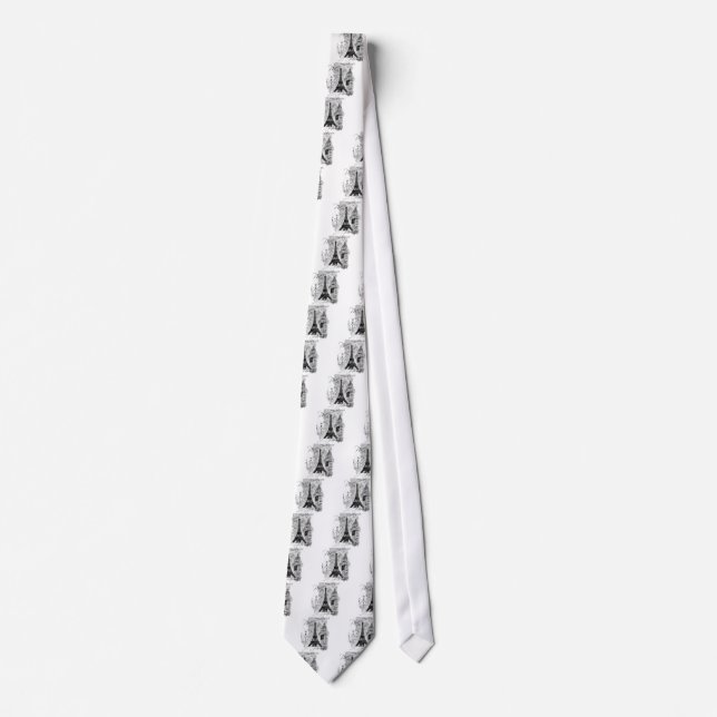 Paris Eiffel Tower French Scene Collage Tie (Front)