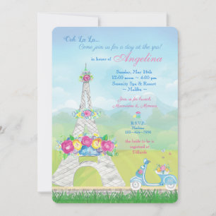 Paris Eiffel Tower, French Theme Party  Invitation