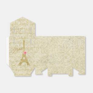 Paris Eiffel Tower Gold & Pink Elegant Favour Box