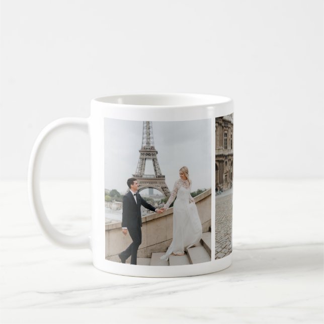 Paris Eiffel Tower Honeymoon Photo Collage Mug (Left)