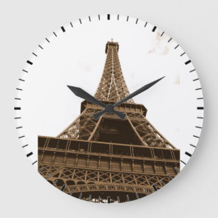 Paris - Eiffel Tower - I Love Paris - France Large Clock