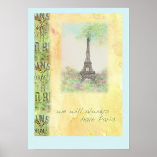 Paris Eiffel Tower illustrated POSTER