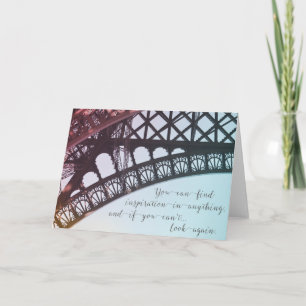 Paris Eiffel Tower Inspiration Quote Greeting Card