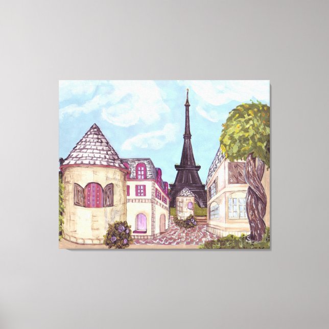 Paris Eiffel Tower inspired landscape scan 2010 Canvas Print (Front)