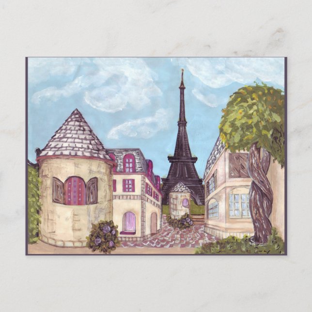 Paris Eiffel Tower inspired postcard (Front)