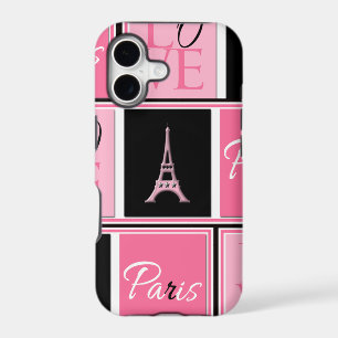 Paris Eiffel Tower Love Pink Black