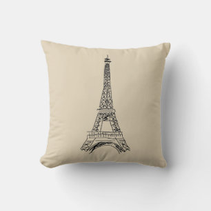 Paris Eiffel Tower Love Throw Pillow