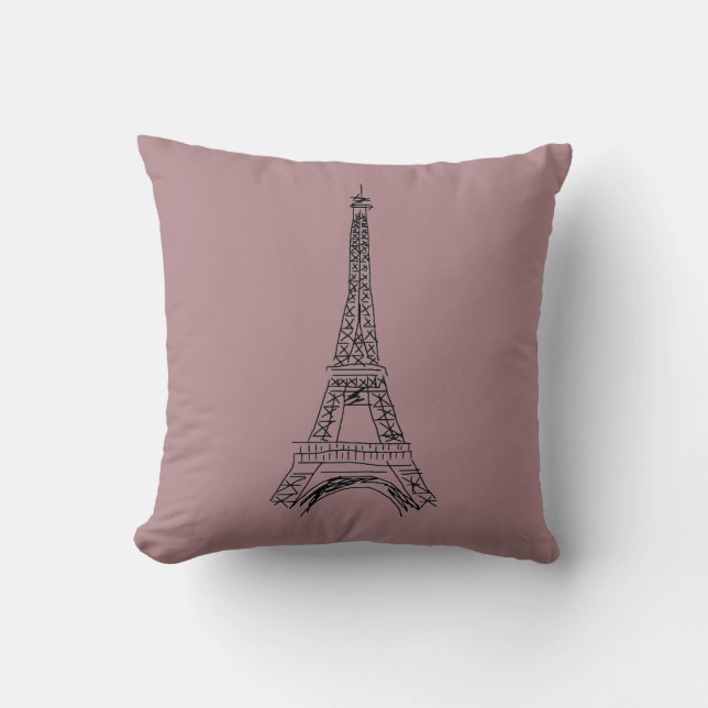 Paris Eiffel Tower Love Throw Pillow (Front)