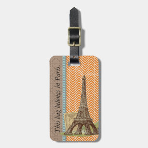 Paris Eiffel Tower Luggage Tag