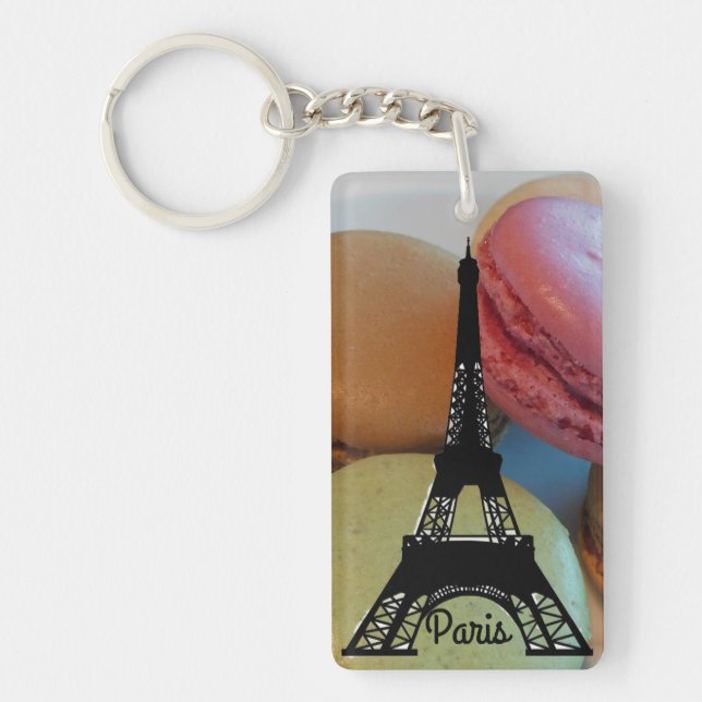 Paris Eiffel Tower Macaron Key Ring (Front)