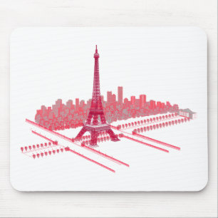 Paris Eiffel Tower Modern Sketch Mouse Mat