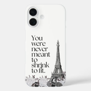 Paris Eiffel Tower Motivational Quote Wall Art iPhone 16 Case