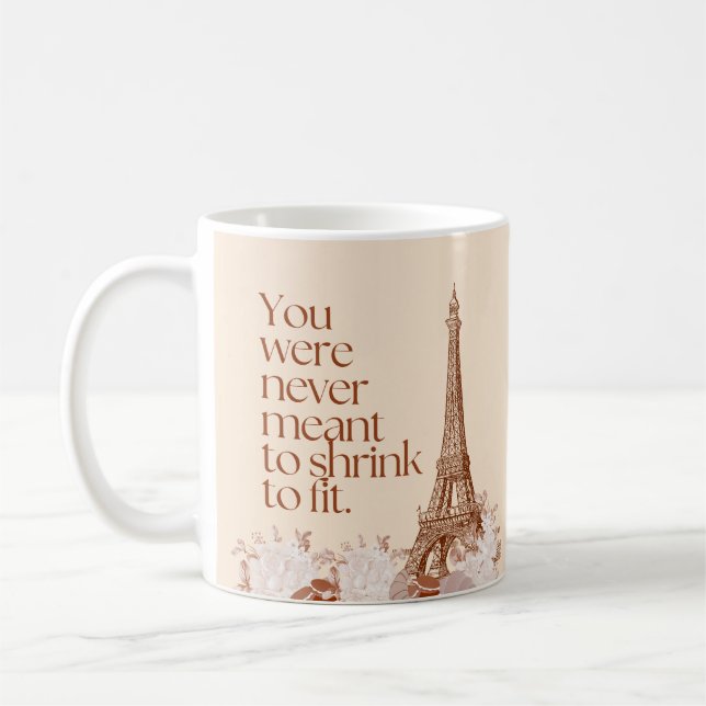 Paris Eiffel Tower Motivational Quote Wall Art Coffee Mug (Left)