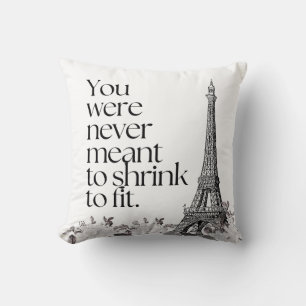 Paris Eiffel Tower Motivational Quote Wall Art Cushion
