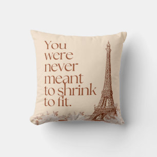 Paris Eiffel Tower Motivational Quote Wall Art Cushion