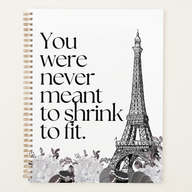 Paris Eiffel Tower Motivational Quote Wall Art Planner (Front)