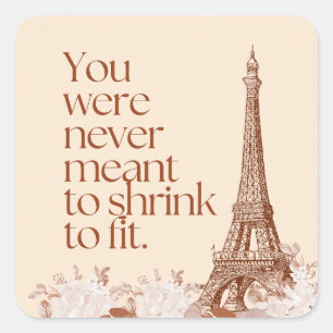 Paris Eiffel Tower Motivational Quote Wall Art Square Sticker