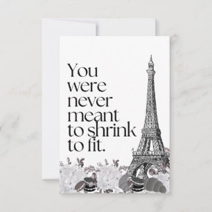 Paris Eiffel Tower Motivational Quote Wall Art Thank You Card