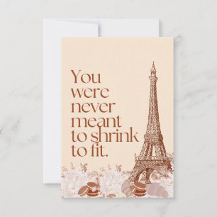 Paris Eiffel Tower Motivational Quote Wall Art Thank You Card