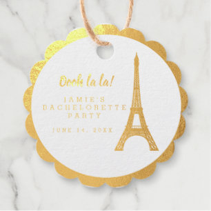 Paris Eiffel Tower Oooh la la French Bachelorette Favour Tags