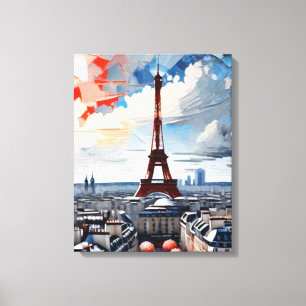 Paris Eiffel Tower Palette Tapestry 2 Canvas Print