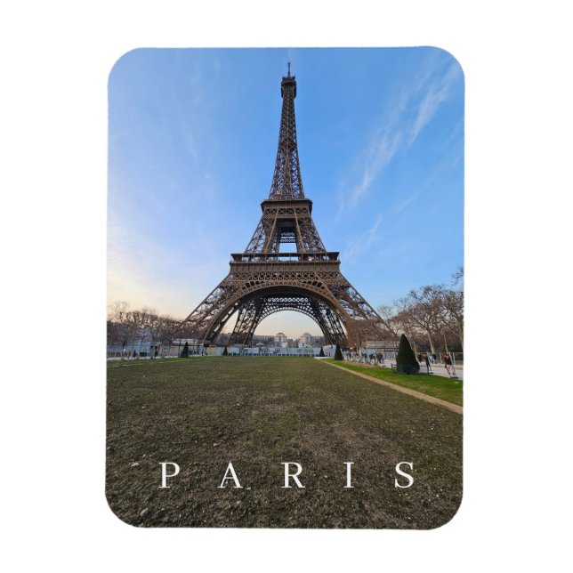 Paris Eiffel Tower panoramic view fridge magnet (Vertical)