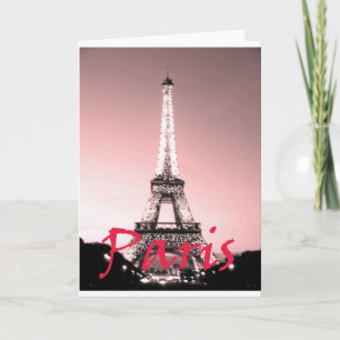 Paris Eiffel Tower Pink Card