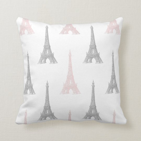 eiffel tower throw pillow