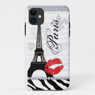 Paris Eiffel Tower Pink Lips Cell Phone Cover red