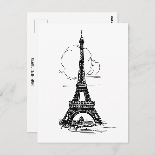 Paris Eiffel Tower Postcard (Front/Back)