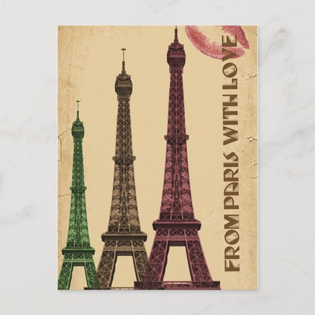 Paris Eiffel Tower Postcard (Front)