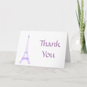 Paris Eiffel Tower Purple Thank You