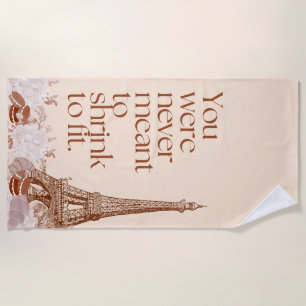 Paris Eiffel Tower Quote Pastel Wall Art Beach Towel