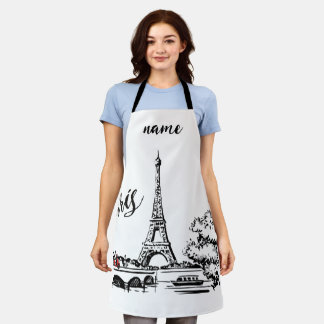 Paris Eiffel Tower Red Scooter Apron