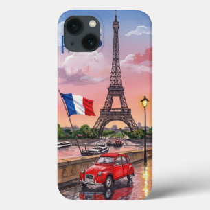 Paris Eiffel Tower: Romantic Watercolor Sunset Edi iPhone 13 Case