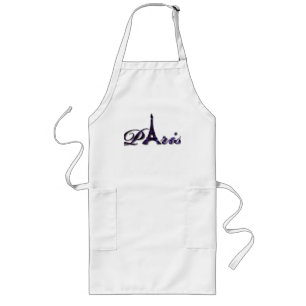 Paris Eiffel Tower Sequin Glitter Sparkle Long Apron
