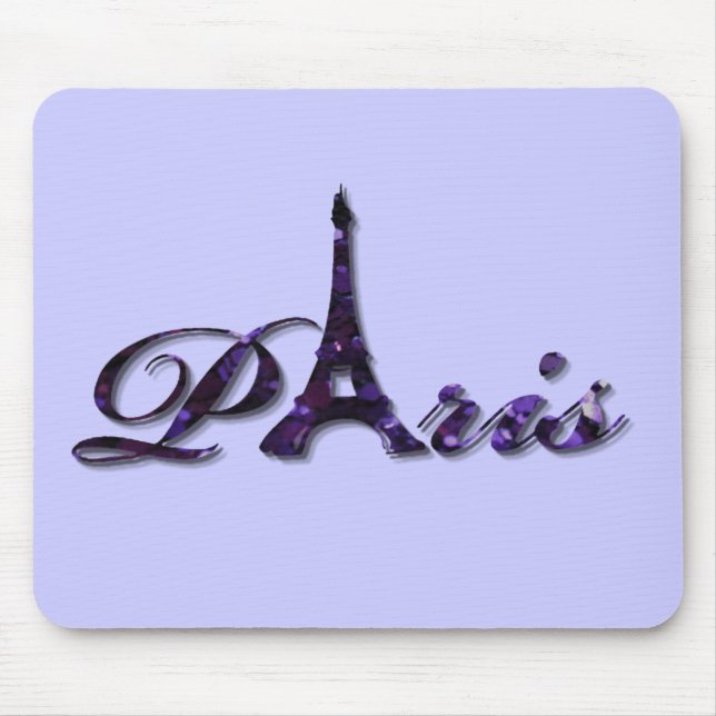 Paris Eiffel Tower Sequin Glitter Sparkle Mouse Mat (Front)