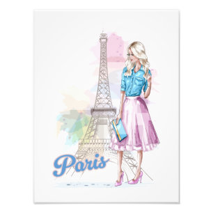 Paris Eiffel Tower sightseeing Photo Print