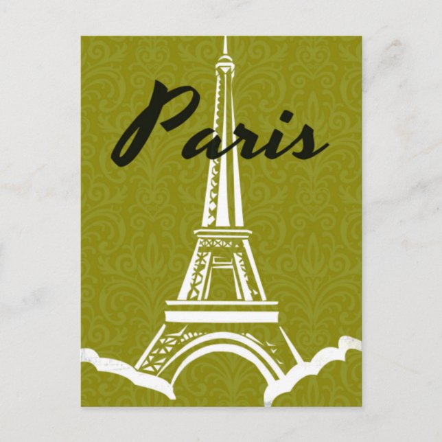 Paris Eiffel Tower Silhouette Postcard (Front)